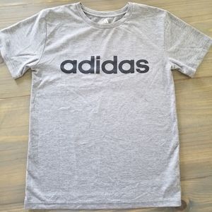 Adidas Youth Med 10/12 Gray & Black Athletic Tee